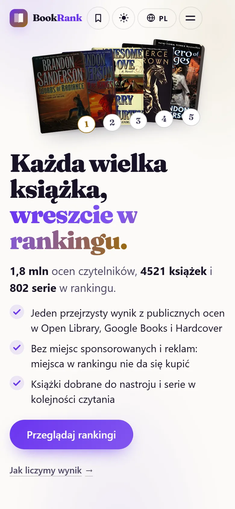 openbookrank.com na telefonie