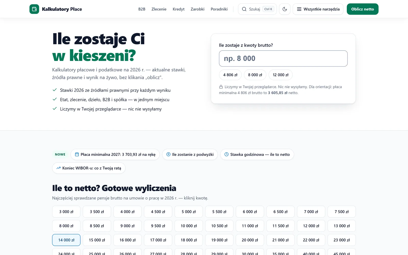 kalkulatory-place.pl na komputerze: ile zostaje Ci w kieszeni